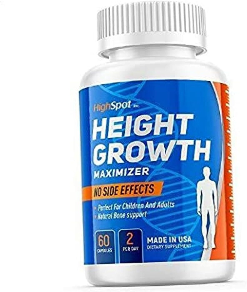 Hoogte Groei - Hoogte Groei Maximizer - Calcium, Vitamine D3, B1, B2 - Grow Taller Supplement - Botgroei Supplement - Made in USA (White)