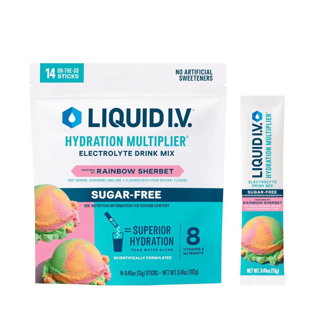 Vloeistof I.V.® Hydration Multiplier Sugar-Free - Rainbow Sherbet 