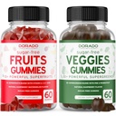 Fruit en groenten Supplement (120 Gummies) - Premium Sugar-Free Superfood Super Green & Fruit Gummies voor volwassenen - Immunity Support for Men & Women - Non GMO, Vegan Safe & Made in USA