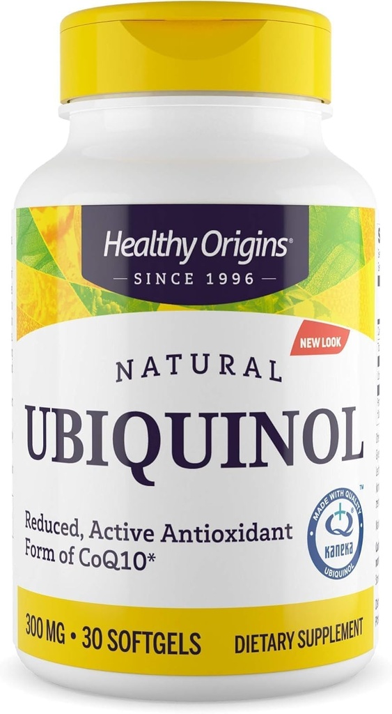 Gezonde oorsprongen Ubichinol (actieve vorm van CoQ10), 300 mg - Ubichinolsupplementen voor hartgezondheid en antioxidantondersteuning - Glutenvrije en niet-GMO-supplement - 30 Softgels