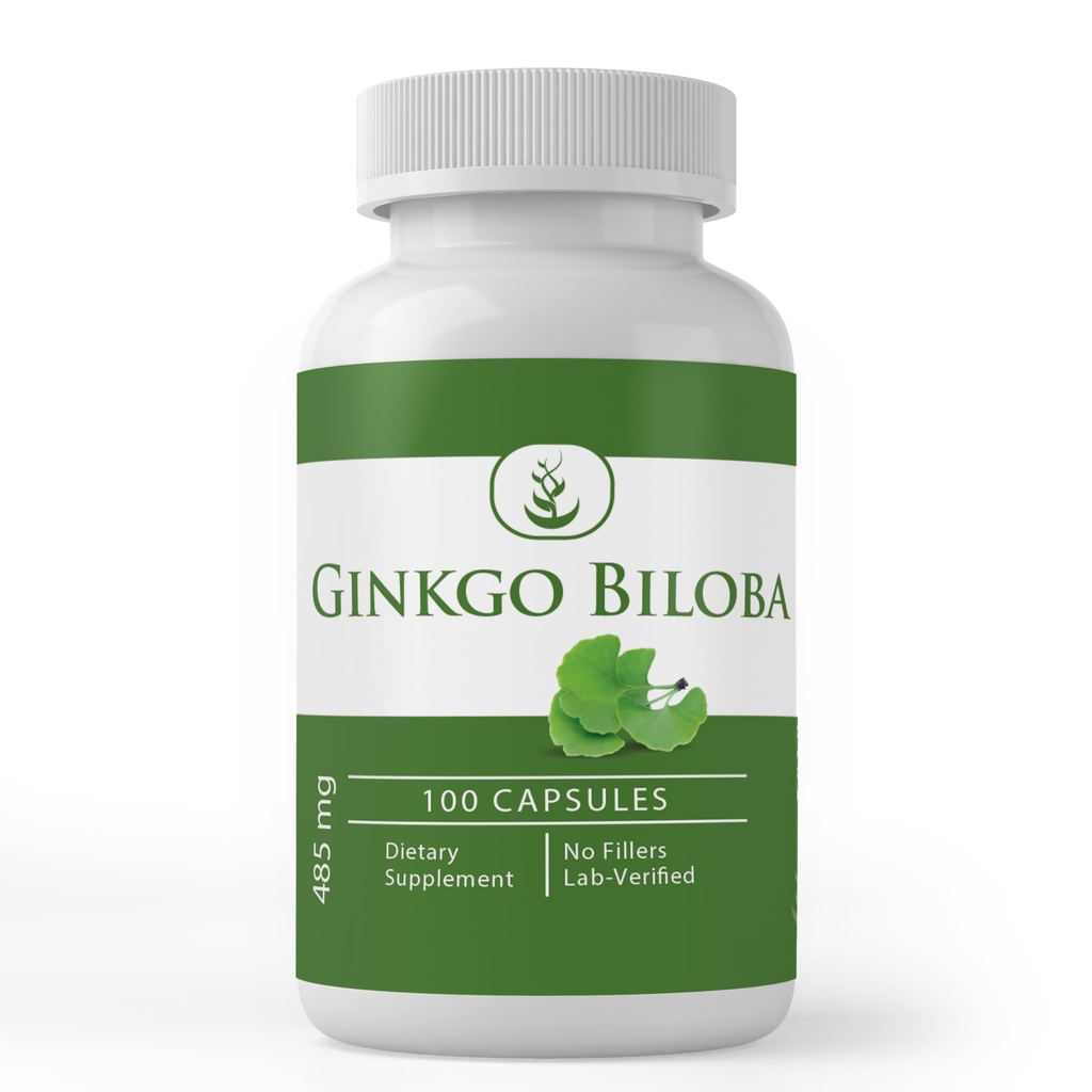 PURE ORIGINEEL INGREDIËNTEN Ginkgo Biloba, (100 capsules) Altijd zuiver, Geen additieven of fillers, Lab geverifieerd