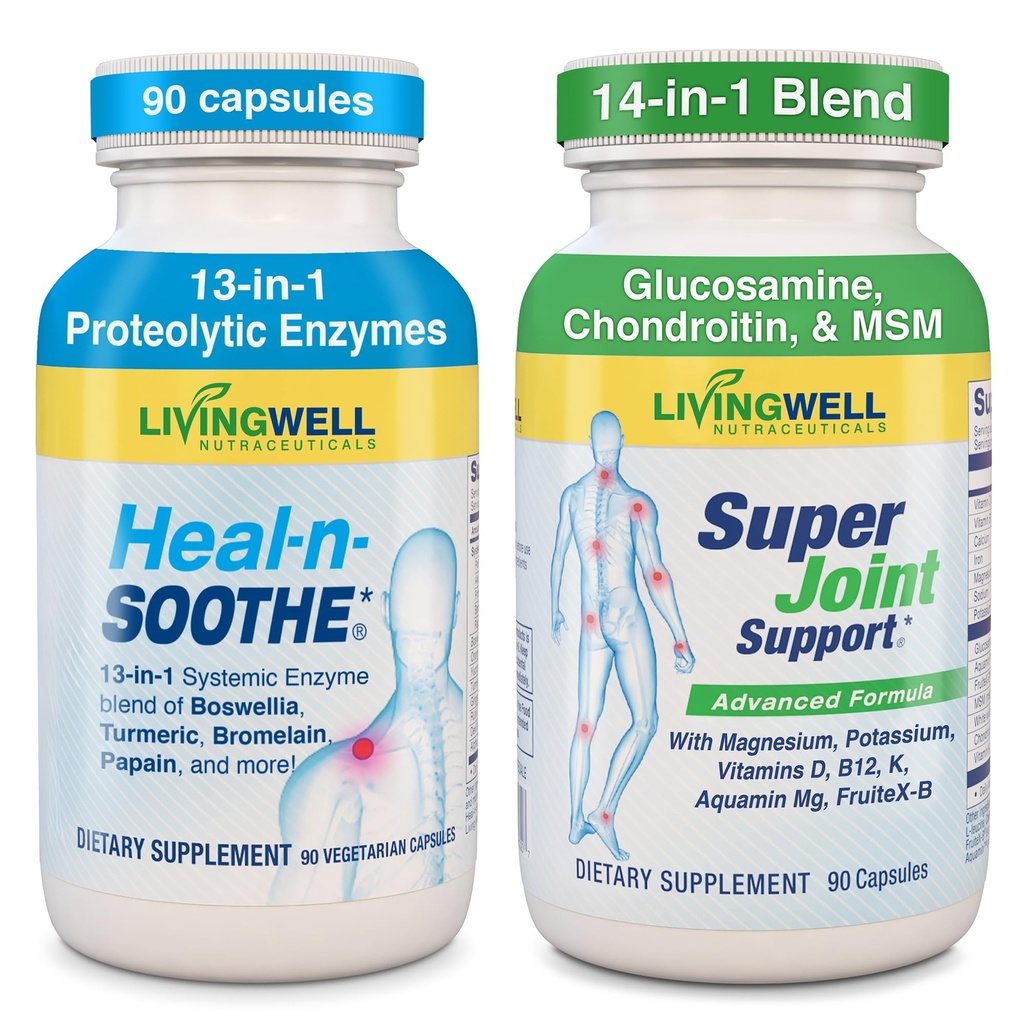 HEAL-N-SOOTHE en Super Gezamenlijke Ondersteuning - Natuurlijke gezamenlijke Supplementen