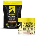 Ascent 100% Wei Proteïnepoeder, Chocolade Pindakaas 2 lb & Hydration + Energie Elektrolyten, Raspberry Lemonade 40 Servers