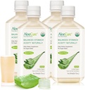 AloëCure USDA Organische Aloë Vera sap gemaakt binnen 12 uur van de oogst - Pure Aloë Juice Natuurlijke Verteringssupplement ter ondersteuning van spijsvertering, immuunsysteem en evenwichtige maagzuur, 4 x 500ml flessen