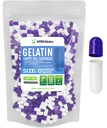XPRS Nutra Maat 0 Lege capsules - 500 Telle Lege Gelatine Capsules - Pillen DIY Capsule Vulling - Pure Bovine Pill Gel Caps for Do-It-Yourself Supplements (Paars/Wit)