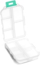 Pill Case - Portable Supplements Tablet Container Box met 10 Compartiments - Medicine Capsule Vitamin Opvouwbare Organisator Dispenser Houder Opslag voor Travel Trip Pocket Purse - Clear White
