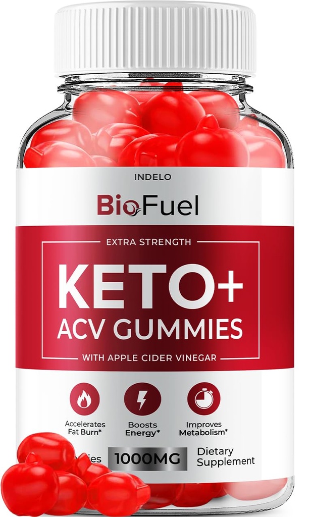 Bio Fuel Keto ACV Gummies - Geavanceerde Formule BioFuel Keto Plus ACV Gummies Apple Cider Vinegar Bio Fuel ACV, Weight Management Gummies Dieetsupplement Beoordelingen Mannen Vrouwen (60 Gummies)