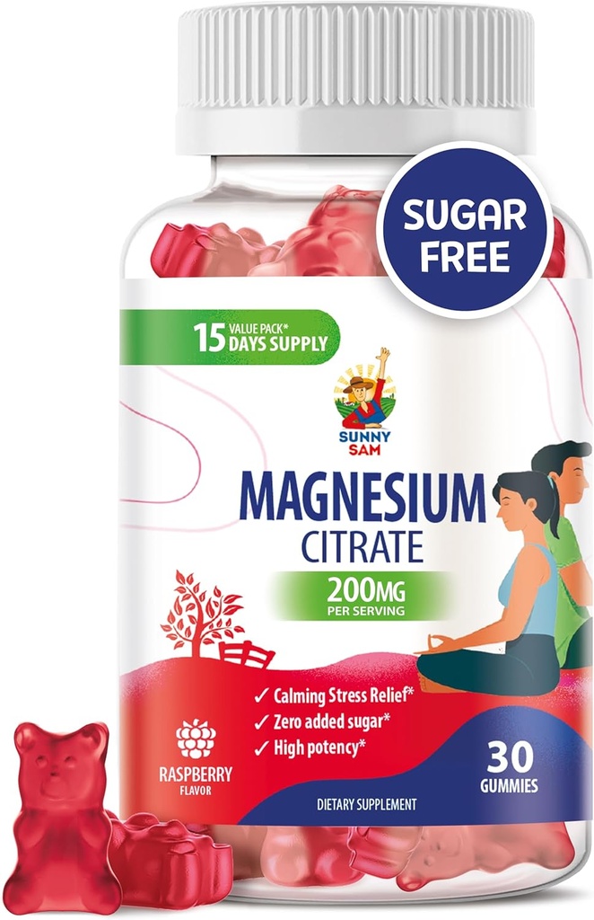 Magnesium Gummies for Kids & Adults - 200mg - Kalm Magnesium Kauwen - Magnesium Citraat Kauwbare Supplement voor Mood & Muscle Support