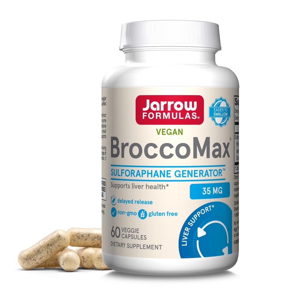 Jarrow Formules BroccoMax Sulforaphane Glucosinolaat 35 MG, Sulforaphane Generator Ondersteunt Lever Gezondheid, 60 Veggie Capsules, Tot een levering van 30 dagen