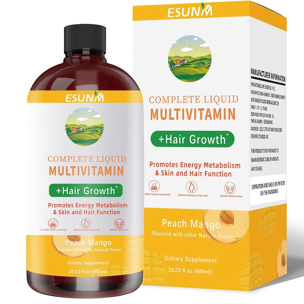 Complete vloeibare multivitamine + haargroei, bevordert energie Metabolisme& Huid- en haarfunctie