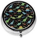 Schattige dinosaurus pil Box/Pill case-Round pil Box/case-Drie-Compartiment pil Box/Pill case, Design (308)