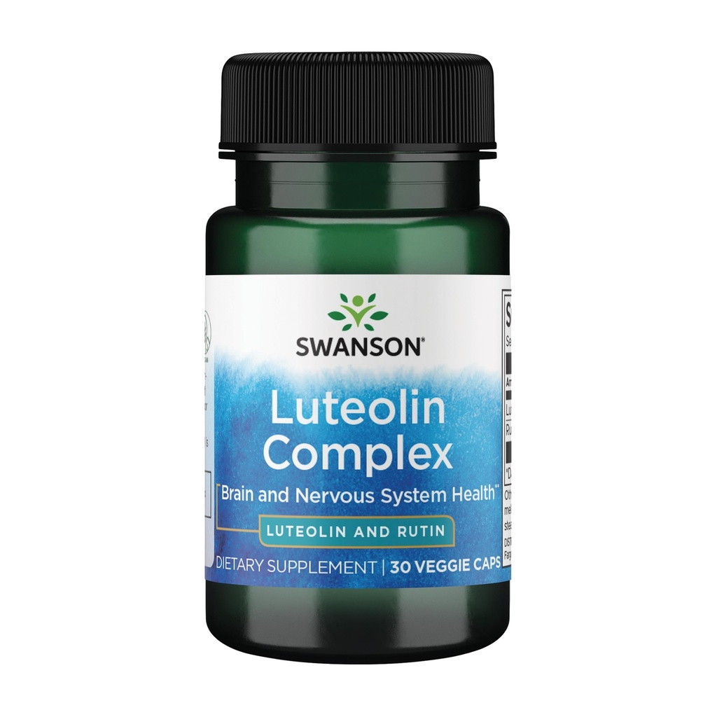 Swanson Luteoline Complex w/Rutin - Brain Support Supplement Promoting Memory, Mood & Cognitive Health - Natural Formula to Help Mainten Zenuwstelsel - (30 Veggie Capsules)