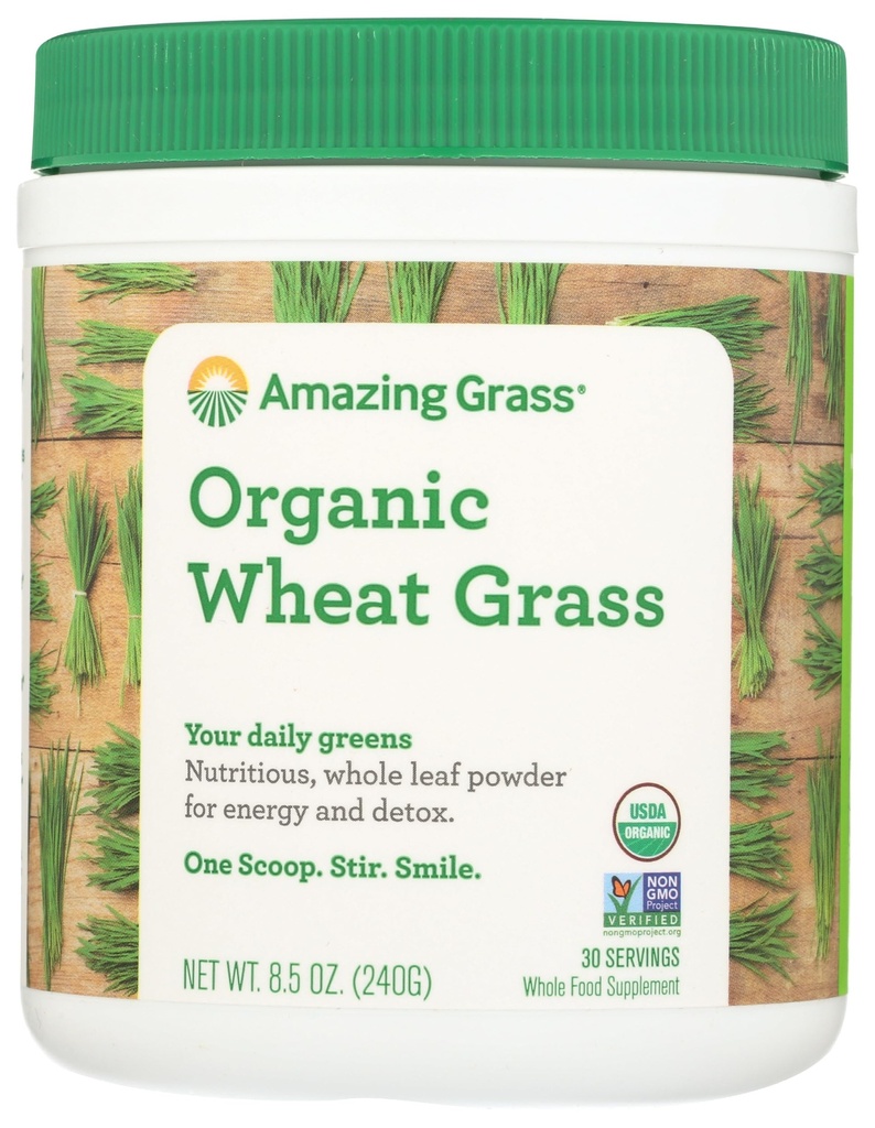 Verbazingwekkend gras Tarwegras poeder: 100% Whole-Leaf Tarwegras poeder voor energie, Detox & Immunity Support, Chlorofyl Het verstrekken van groen, 30 porties