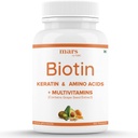 Baard biotine, bevordert sterkere en dikkere baardgroei, aangedreven met vitamine A, vitamine E, vitamine B7, keratine & Aminozuren 100% veganistisch (60 tabletten - verpakking van 1)