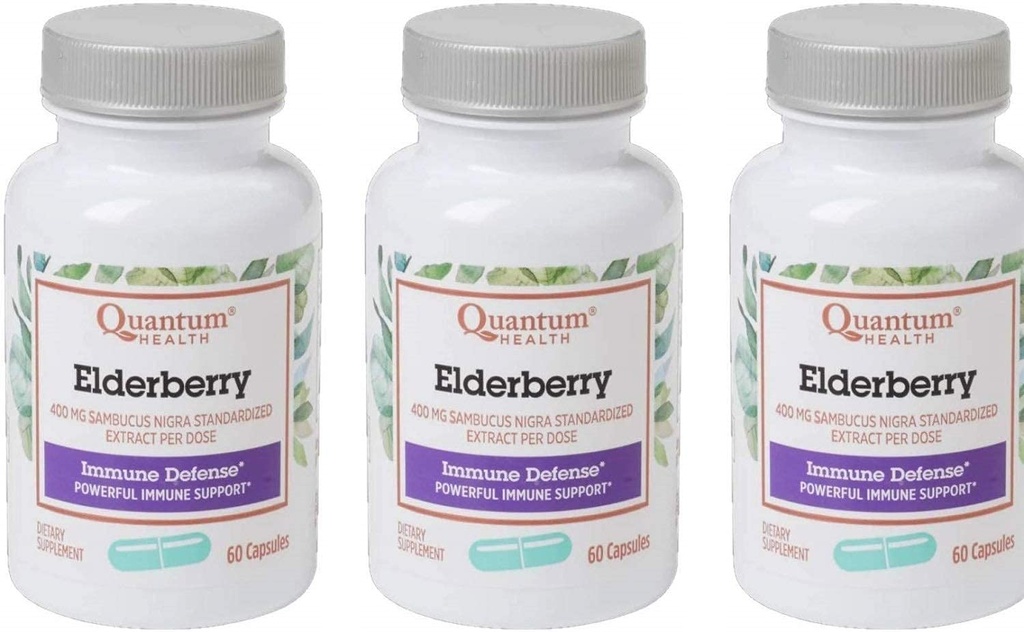 Quantum Health, Vlierbes Extract Capsule, 60-Count pakketten (verpakking van 3)