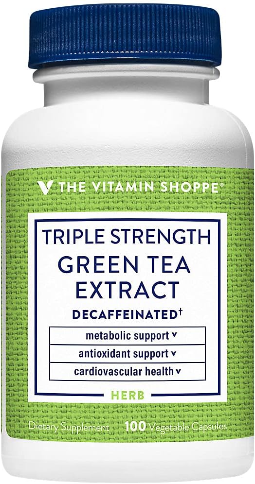 The Vitamin Shoppe Triple Strength Green Tea Extract 750mg Capsules met EGCG 