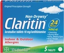 Claritine 24 uur Non-Drowsy Allergie Tabletten,10 mg, 5 tellen (708164)