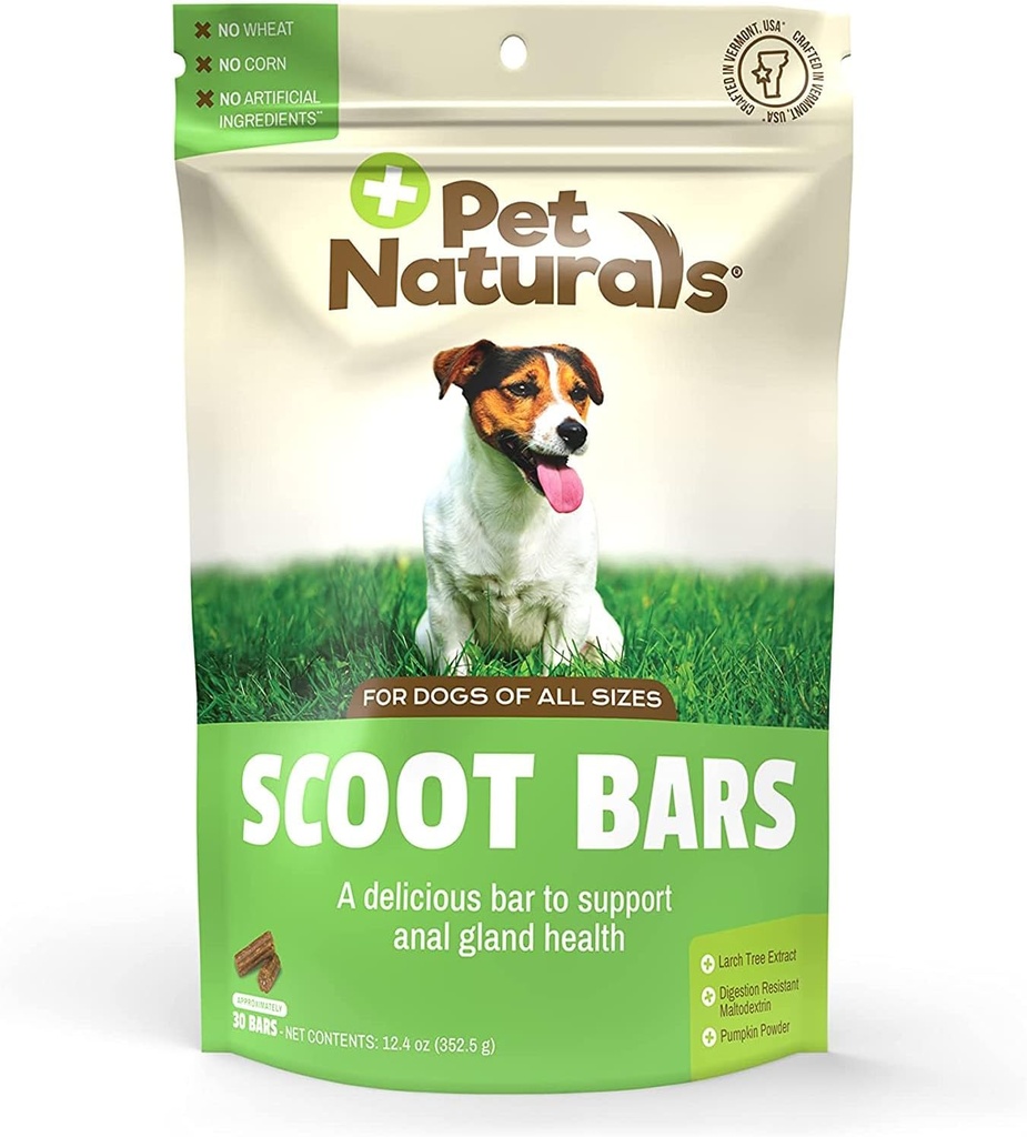 Pet Naturals Scoot Bars voor honden, Digestieve Ondersteuning, Duck Flavor 30 tellen