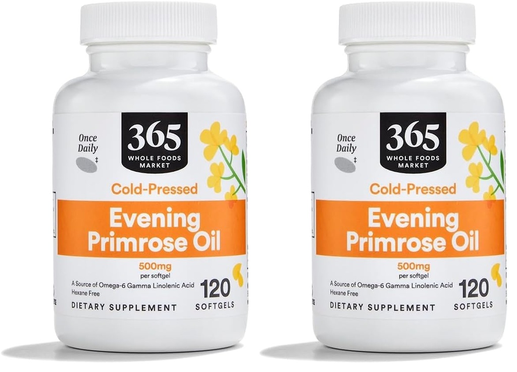 Whole Foods Market, Evening Primrose Oil 500Mg, 120 Softgels (pakket van 2)