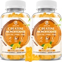 Creatine Monohydraat Gummy's voor mannen & vrouwen, Kauwtabletten Creatine Monohydraat voor spierkracht, spier Builder, Energie Boost, Suikervrij, Veganist, Mango smaak-120 Tellen