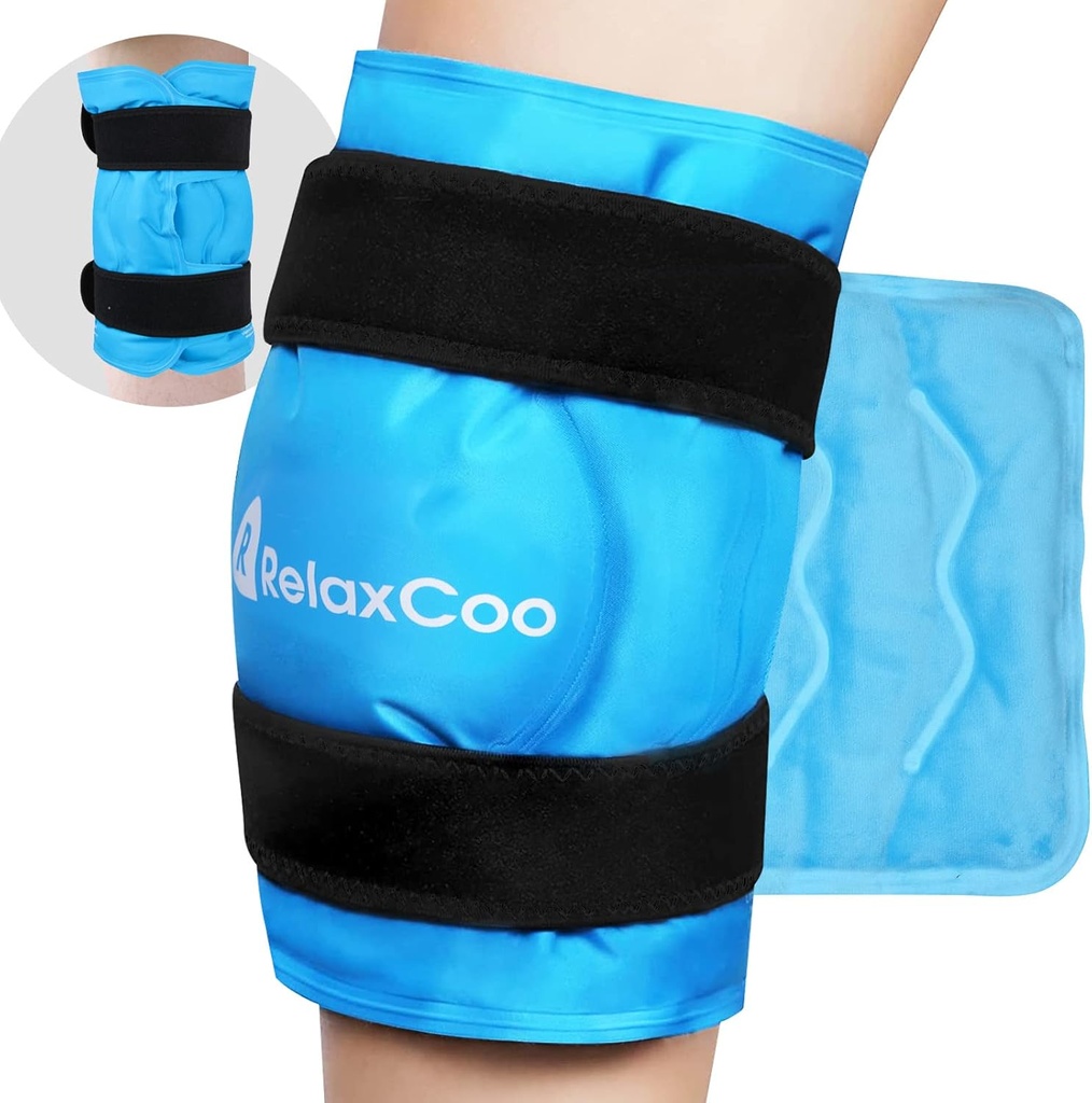 XXL Knie Ice Pack Wrap, Herbruikbaar Cold Pack voor kniepijn en zwellingsreliëf