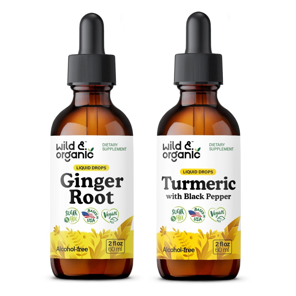 Gemberwortel Tinctuur 2 fl oz & Kurkuma Tinctuur 2 fl oz