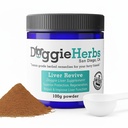 Lever Revive Hond Lever Gezondheid Supplement door Doggie Kruiden - Human Grade Herbal Plant Gebaseerd op voor lever Genezing, Bescherming, Reparatie, en Verbetering 100g w/Scoop