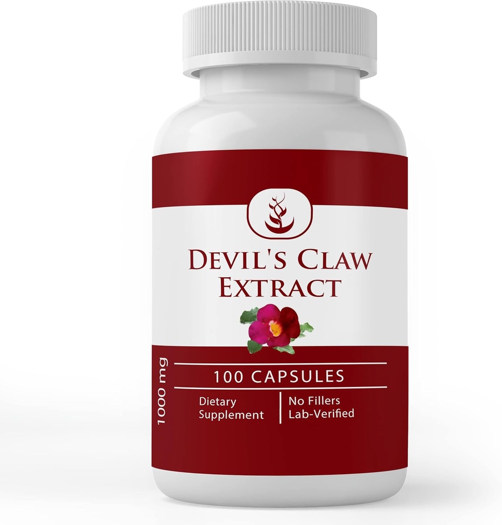 PURE ORIGINEEL INGREDIËNTEN Devil's Claw Extract, (100 Capsules) Altijd zuiver, Geen additieven of fillers, Lab geverifieerd