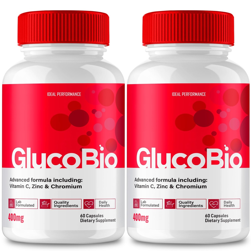 GlucoBio Capsules, Officiële GlucoBio Ondersteuning Supplement Pillen - Maximale sterkte Ingrediënten, GlucoBio Health & Wellness Capsules, Gluco Bio Capsules Beoordelingen (2 Pack)