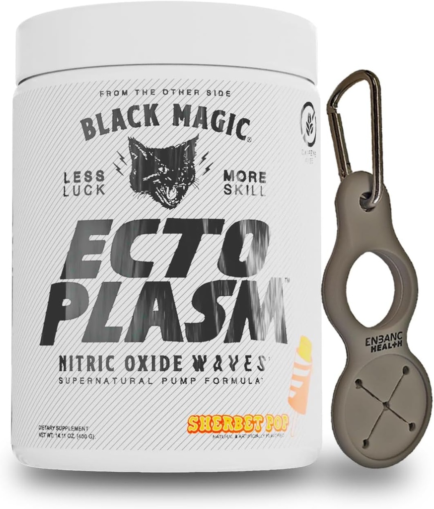 Black Magic Ecto Plasm - Sherbet Pop - Handgemaakte pomp Igniter, verhoogde hydratatie en bloedvat (400g, 20 scoops) met Enbanc Health Keychain