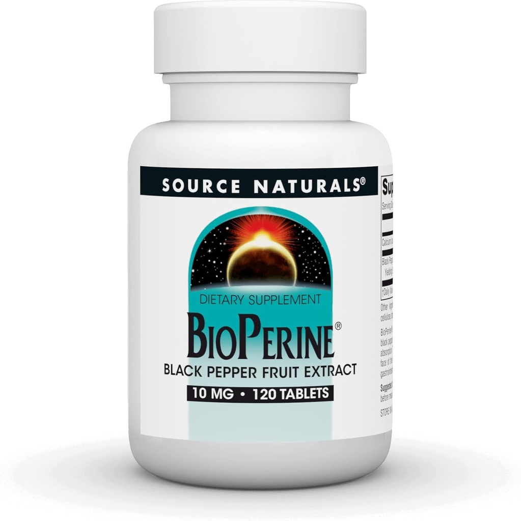 Bron Naturals BioPerine - Black Pepper Fruit Extract, bevordert Nutriënt Absorptie* 10 mg, 120 tabletten