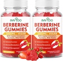 2 Packs Berberine Gummies, Sugar Free 2000mg High Potency Berberine HCI Supplement, Plus Ceylon Cinnamon, Milk Thistle for Women & Men, Immune System & Metabolisme Support - 120 Gummies