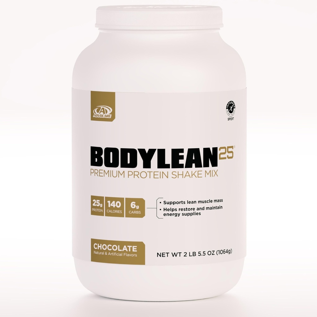 Advocare BodyLean25 - Proteïnepoeder met Wei Proteïneisolaat - Ondersteunt Muscle Building & A Lean Body - Biedt energie ondersteuning* - Chocolade, 4,5 oz