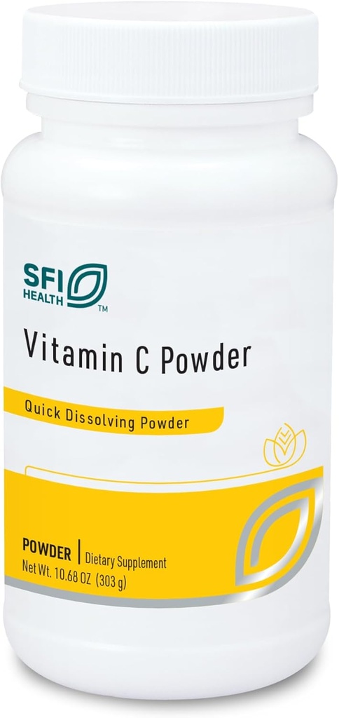 Klaire Labs Vitamin C Powder - Pure 1000 Milligrammen L-ascorbinezuur, Ondersteunt Immuun Systeem & Collageen Productie (250 porties, 250 Gram)