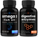 NutraChamps Omega 3 Visolie en spijsverteringsenzymen 2 Pack Bundle