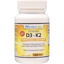 Wonder Laboratories Vitamine D 5.000 IE, Vitamine D3 + K2 Steun een gezond immuunsysteem, essentieel voor sterke botten, hartgezondheid en calciumdistributie, 120 tabletten