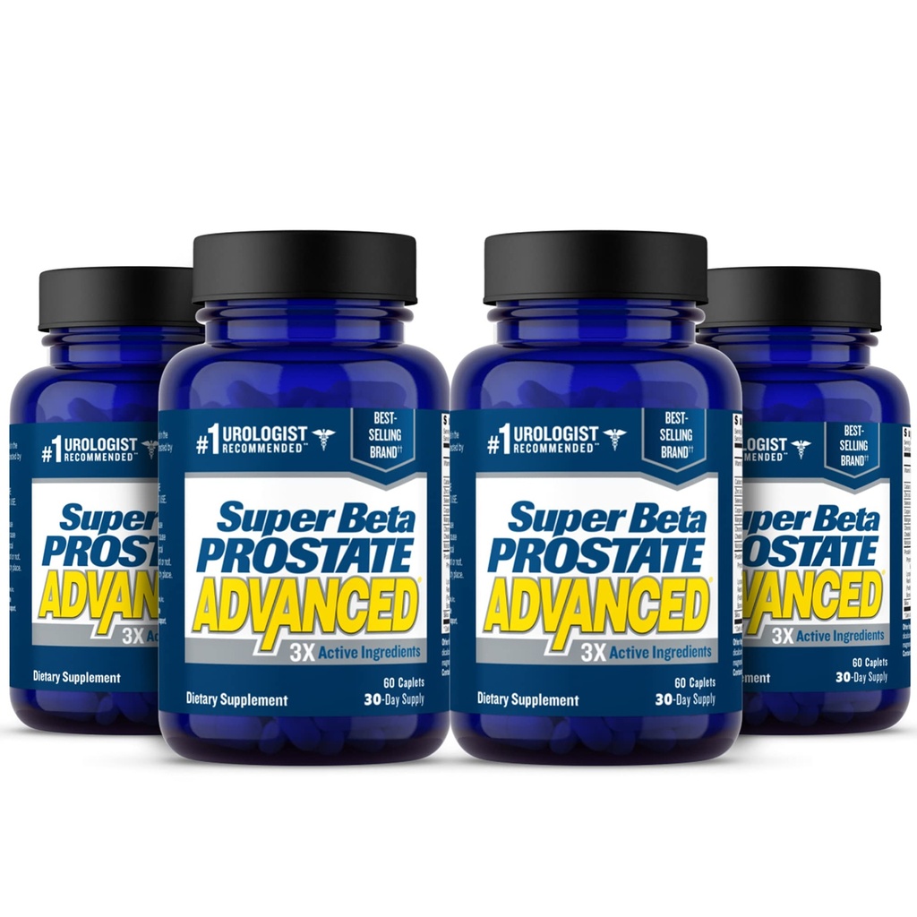 SUPER BETA PROSTATE Geavanceerd  Prostaat Ondersteuning Supplement voor de gezondheid van mannen met Beta Sitosterol, niet Saw Palmetto. (240 caplets, 4-pack)