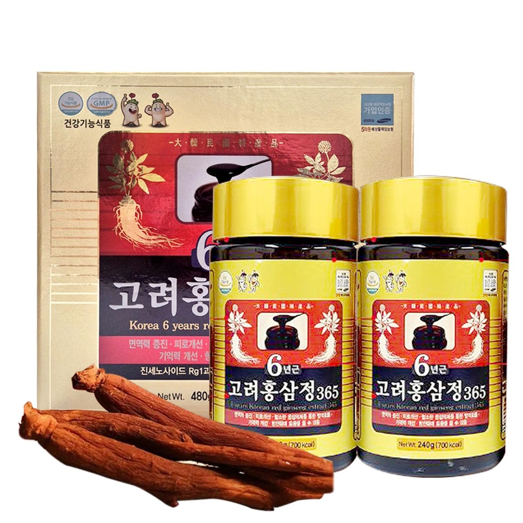 HongSamJeong, Korean 6years Root Red Ginseng Gold Extract, Saponin, Panax, 8.5 Ounce (Pack of 2)