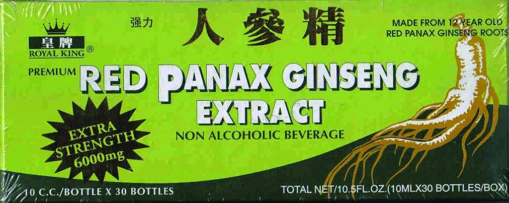 Royal King Red Panax Ginseng Extract 6000mg 10c.c./fles X 30 (verpakking van 4)