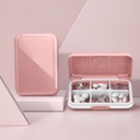 Pillendoos Waterdichte Travel Pillendoos Draagbare Daily Pillen Container Pillenhouder Purse 6 Compartiments Pocket Compact Medicine Organisator voor Vitamine,Visolie,Suplements,Medicatie (Grote Roze)