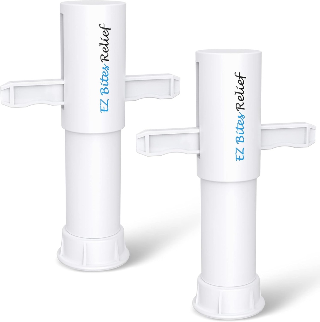 Memine EZ Bites Relief Suction Tool - 2 Pack Bee Sting en Bite Itch Relief Sucker, Venom Extractor voor Saliva/Venom Verwijdering, tijdelijke verlichting van jeuk en zwelling, Kid-Friendly White