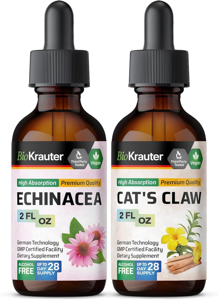 BIO Krauter Echinacea Tinctuur 2 Fl. Oz. & Cat's Claw Tinctuur 2 Fl. Oz.