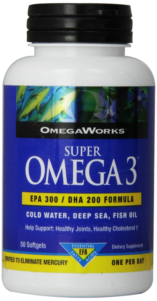 Omegaworks Super Omega 3 Softgels, 50-Count flessen (verpakking van 2)
