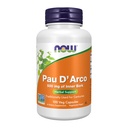 NOW Foods Supplements, Pau D'Arco (Tabebuia heptaphylla) 500 mg, Kruidenondersteuning, 100 Veg Capsules