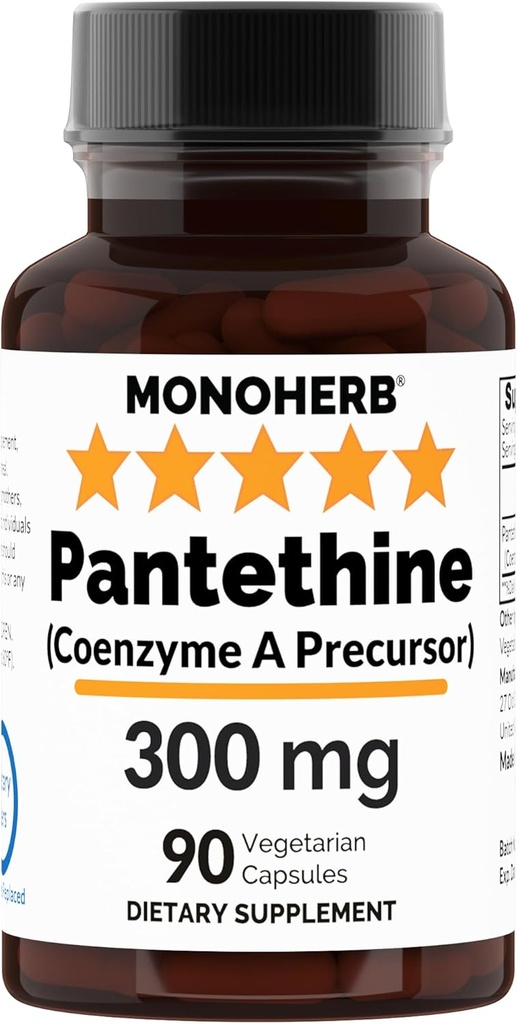 MONOHERB Pantethine 300 mg per Capsule - 90 Vegetarian Capsules