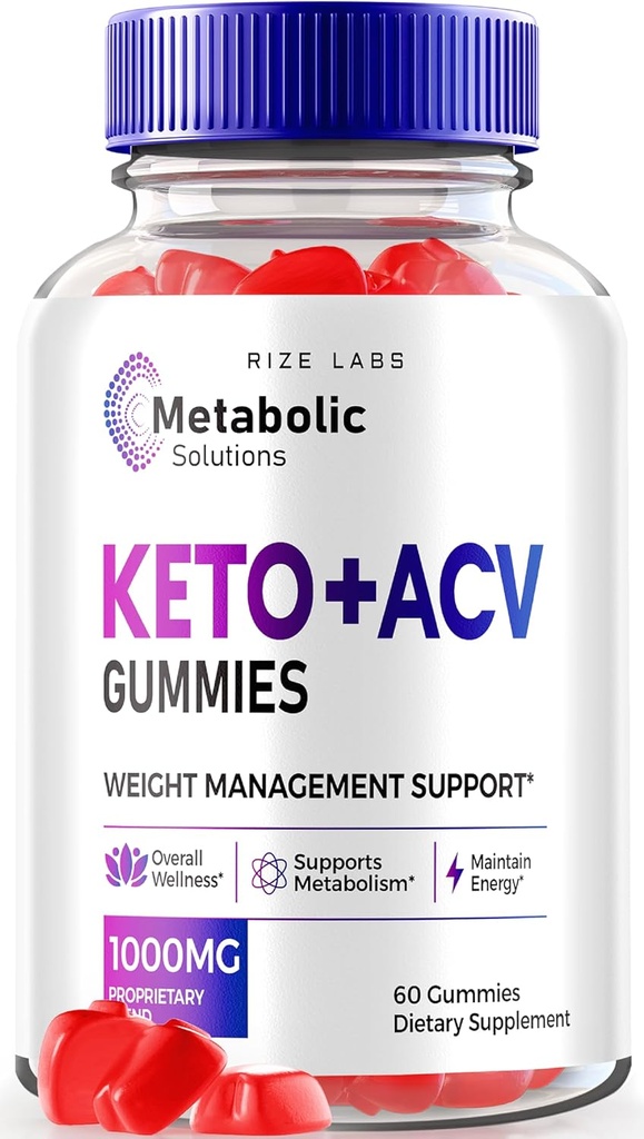 rize labs Metabole oplossingen Keto+ACV Gummies for Advanced Weight Loss, Apple Cider Vinegar, Officiële Beoordelingen (60 Gummies)