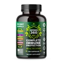 Defence360 Immuun Support 8-in-1 Supplement met vitamine C, D3, Zink, Vlierbes, Echinacea, Kurkuma, Gember & Quinine, Immuunbescherming, Energie en Vigo, Hersenen Boost, Stress Relief (120 capsules)