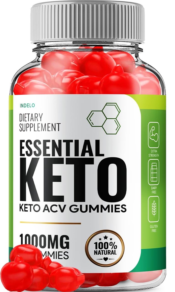 Essential Keto ACV Gummies - Advanced Formula Essential Keto + ACV Weight Management Gummies Apple Cider Vinegar Keto Essential ACV Gummies Dieetsupplement Beoordelingen Vitamine B12 B6 (60 Gummies)