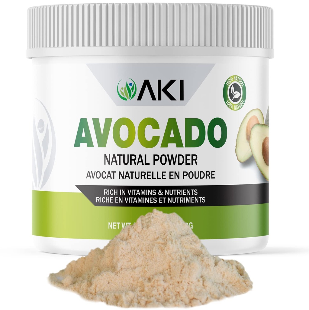 AKI Avocado Superfood Powder (6oz/170g) - Rijk aan voedingsstoffen, vitamines, Omega 3 & Antioxidanten - Ideaal voor smoothies, yoghurt of milkshake popsicles - Vegan & Non-GMO