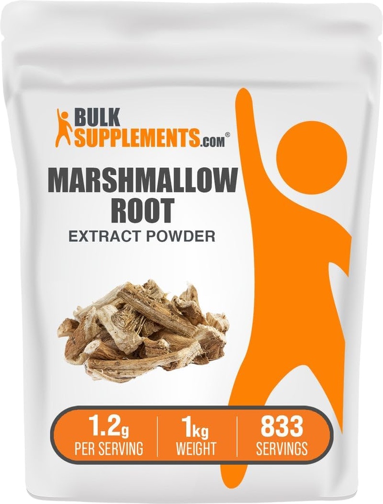 BulkSupplements.com Marshmallow Root Extract Powder - Marshmallow Root Supplement, Herbal Supplement - Glutenvrij, 1,2g per portie, 1kg (2,2 lbs) (verpakking van 1)